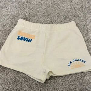 Ocean Drive Cream Graphic Sun Chaser Athletic Shorts
